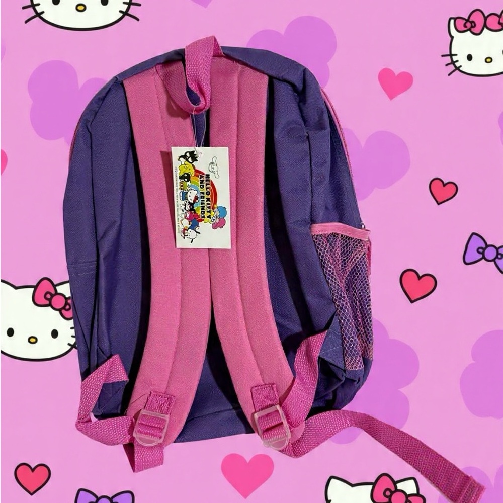 Sanrio Hello Kitty & Friends Backpack Purple Kids Bag My Melody Kuromi Keroppi - Picture 2 of 9